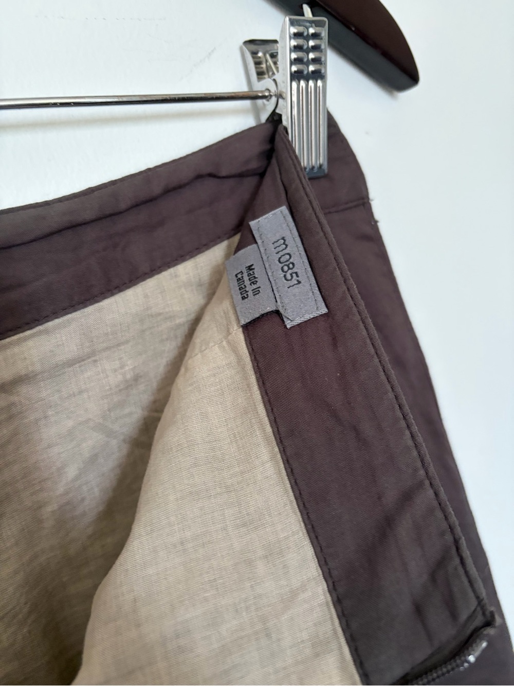 M0851 Brown Cotton A-Line Skirt Made in Canada - XXS - Picture 3 of 9
